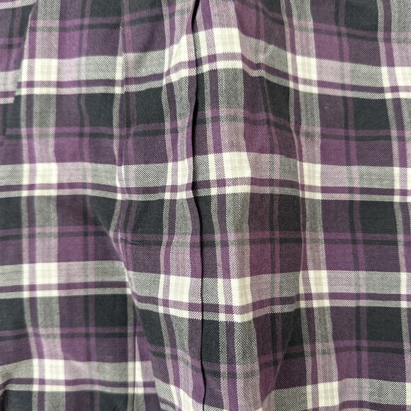St Johns Bay Iron Free Mens 2XL XXL Button Down Long Sleeve Plaid Purple - Picture 7 of 7